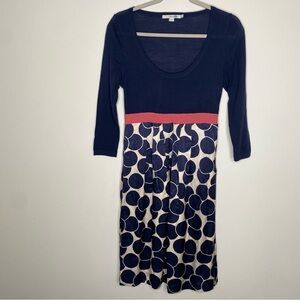 Boden Wool Silk 3/4 Sleeve Polka Dot Midi Dress 4